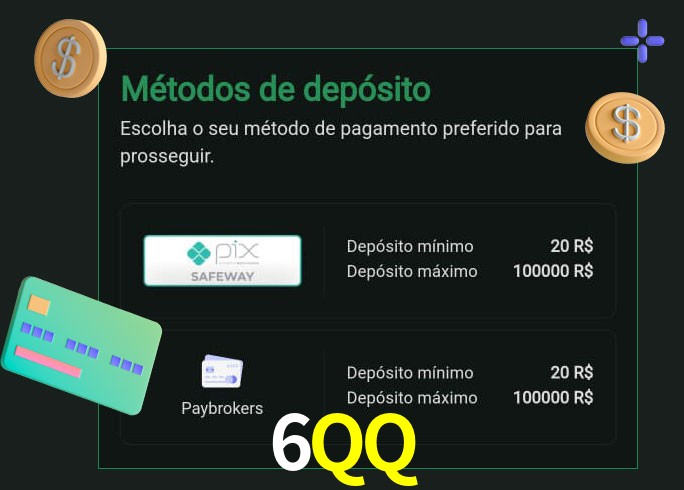 O cassino 6QQ oferece uma grande variedade de métodos de pagamento